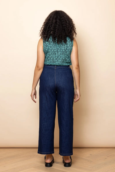 Frock Me Out Denim High Waisted Pants - Indigo