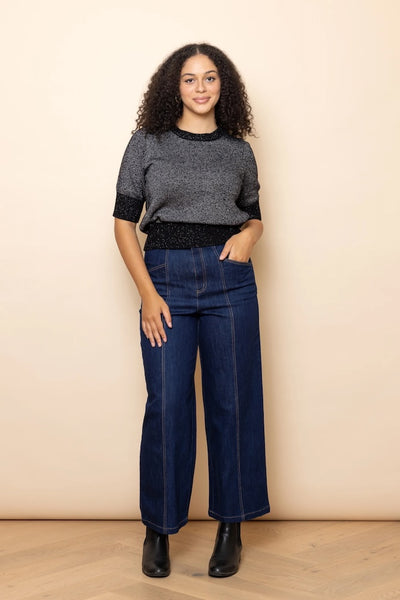 Frock Me Out Denim High Waisted Pants - Indigo