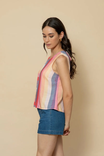 Frock Me Out Miami Stripe Sleeveless Top