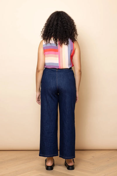 Frock Me Out Denim High Waisted Pants - Indigo