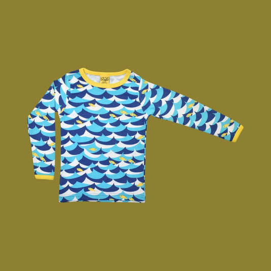 Duns Wave and Fish Long Sleeve Kids' Top