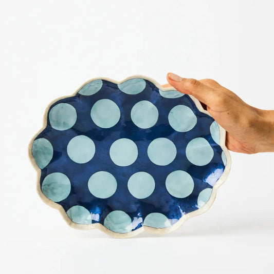 Jones & Co Paradis Scallop Tray - Blue