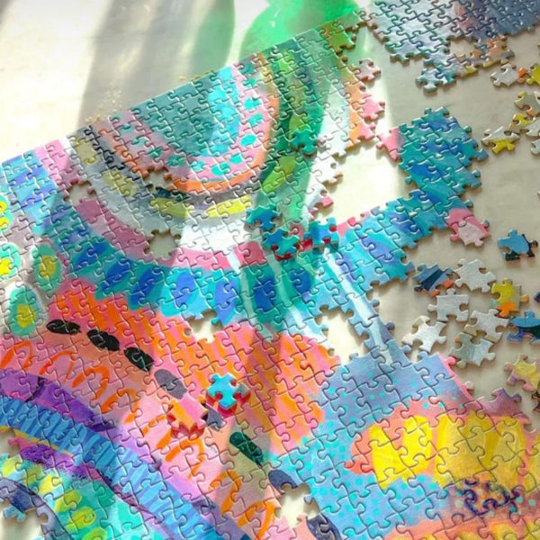 Journey of Something Day Tripper Jigsaw Puzzle styled in progress