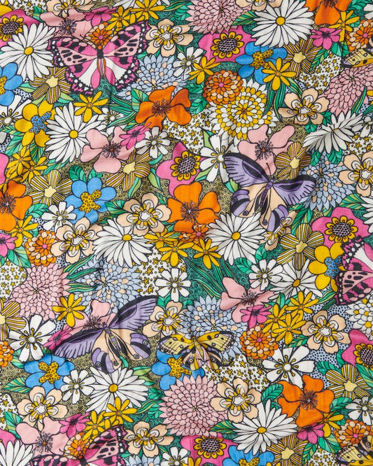 Fabric Swatch of Kip & Co Bliss Floral Organic Cotton Snuggle Blanket