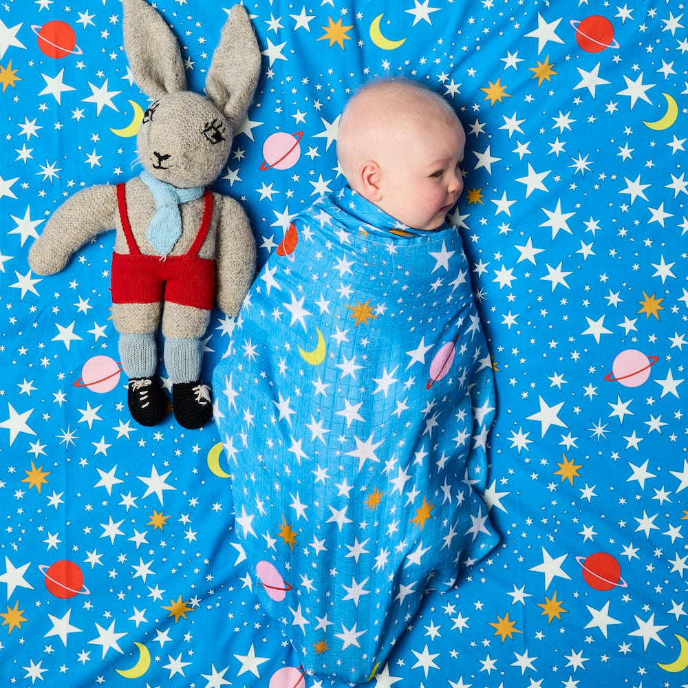 Kip & Co Stars & Moon Bamboo Baby Swaddle