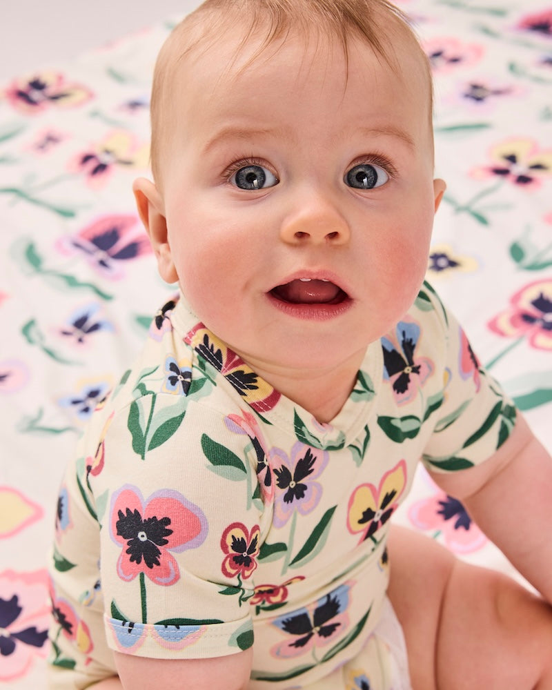 Kip & Co Pretty Pansy Short Sleeve Romper