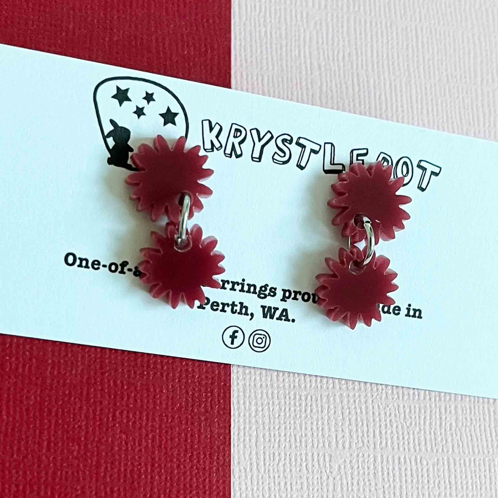 Krystlebot Starburst Mini Dangles - Cherry Burgundy