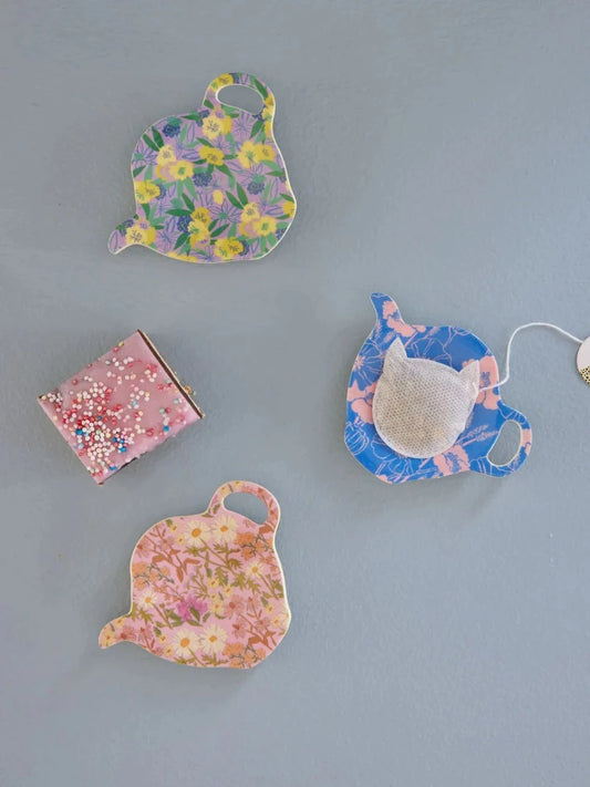 Rice Tea Bag Plate - Blue Poppies