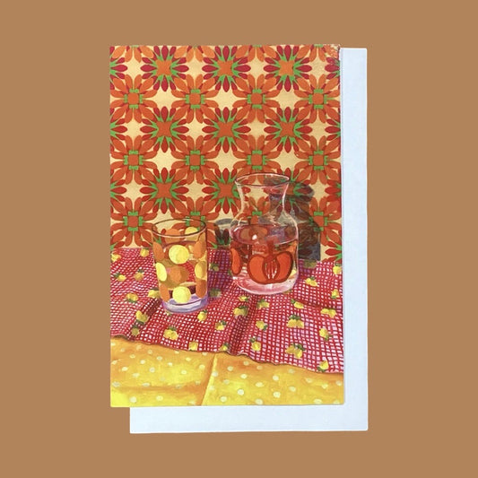 Lucinda Crimson Spotted Tumbler & Apple Jug Card