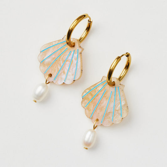 Martha Jean Shell & Pearl Earrings