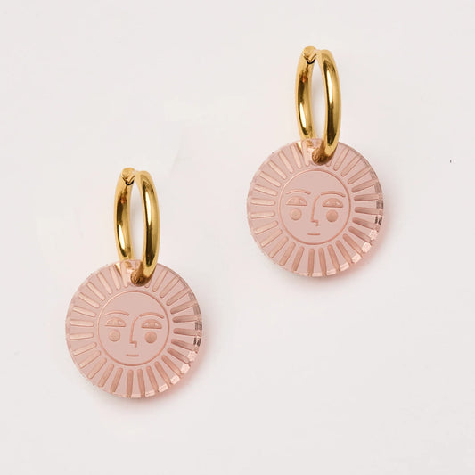Martha Jean Sun Earrings - Rose
