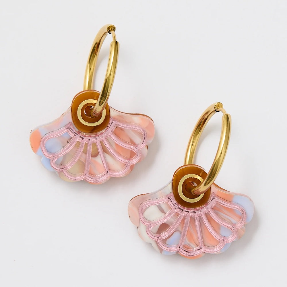 Martha Jean Matilda Earrings - Brown/Pink