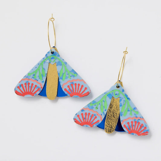 Martha Jean Moth Wattle Earrings - Periwinkle/Cobalt
