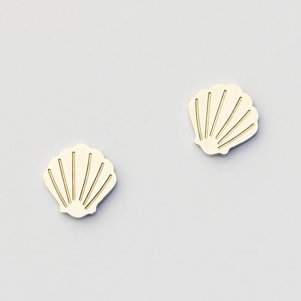 Martha Jean Shell Studs - Silver