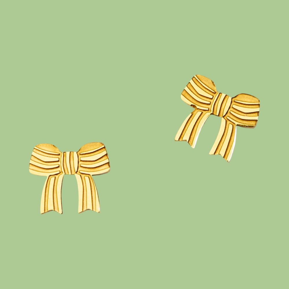 Martha Jean Bow Studs - Gold