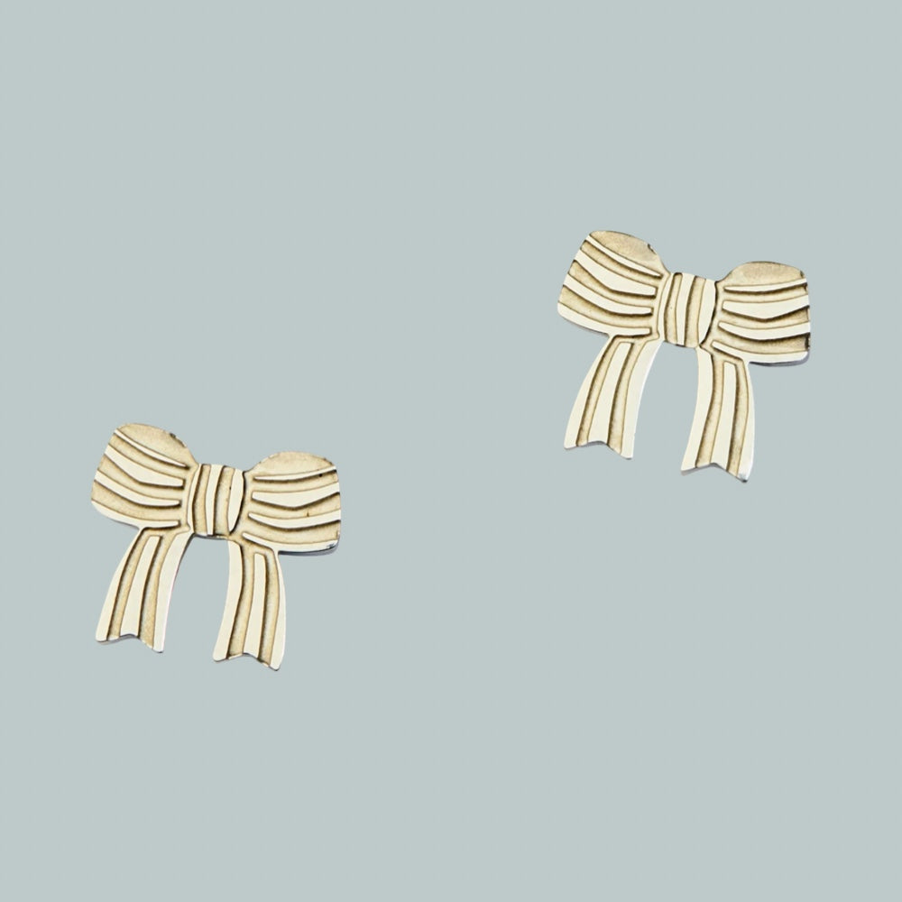 Martha Jean Bow Studs - Silver