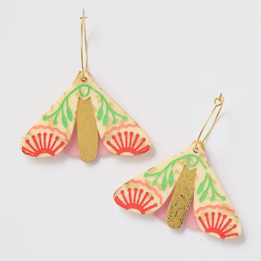 Martha Jean Moth Wattle Earrings - Champagne/Gold