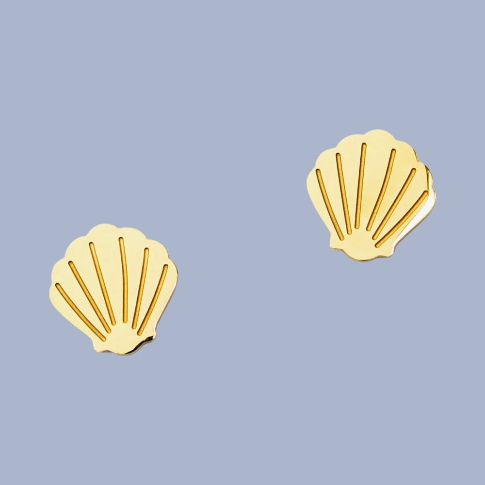 Martha Jean Shell Studs - Gold