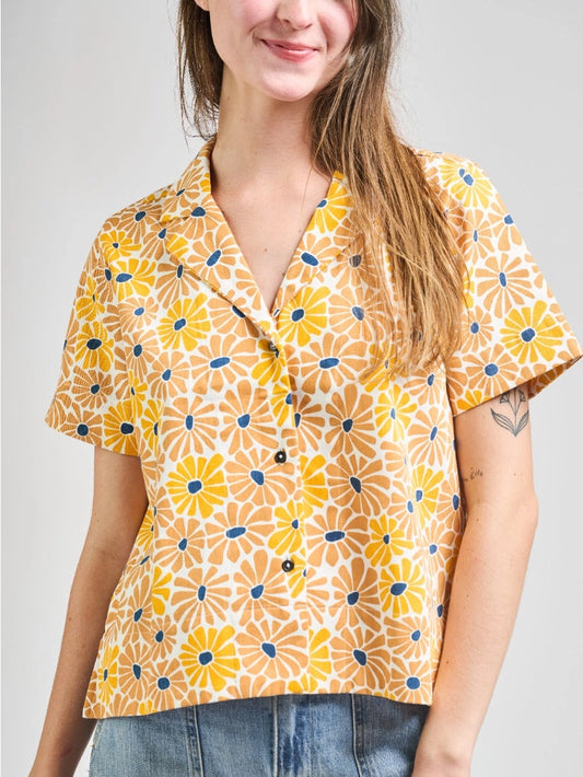 Mata Traders Camp Shirt - Yellow Floral