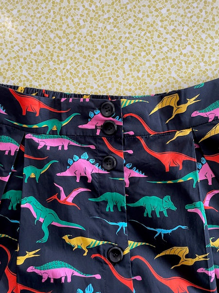 Waistband and buttons on Origami Doll Ashley Dinosaur Skirt