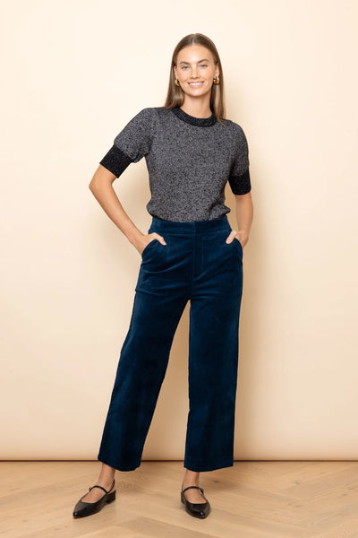 Frock Me Out Velvet Straight Leg Pants - Petrol