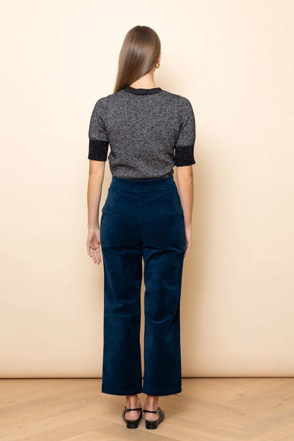 Frock Me Out Velvet Straight Leg Pants - Petrol