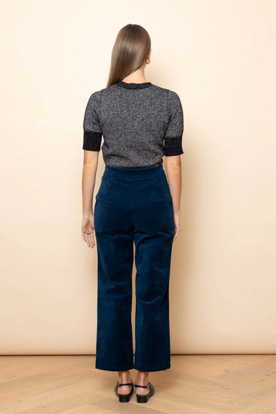 Frock Me Out Velvet Straight Leg Pants - Petrol