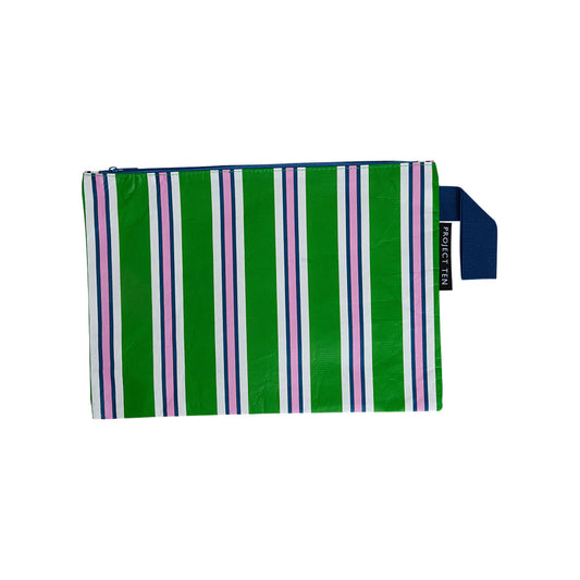 IMPERFECT: Project Ten Cabana Stripe Zip Pouch