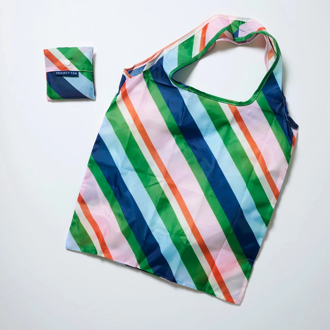 Project Ten Rugby Stripe Pocket Shopper