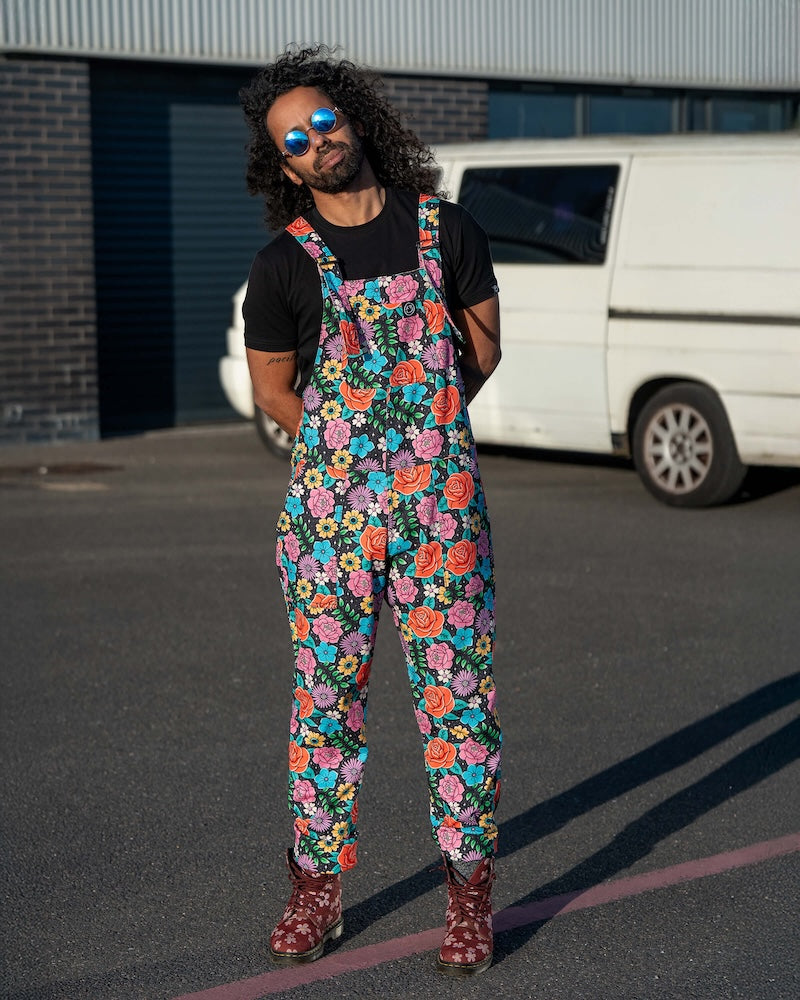 Rebel Romance Tattoo Floral Dungarees