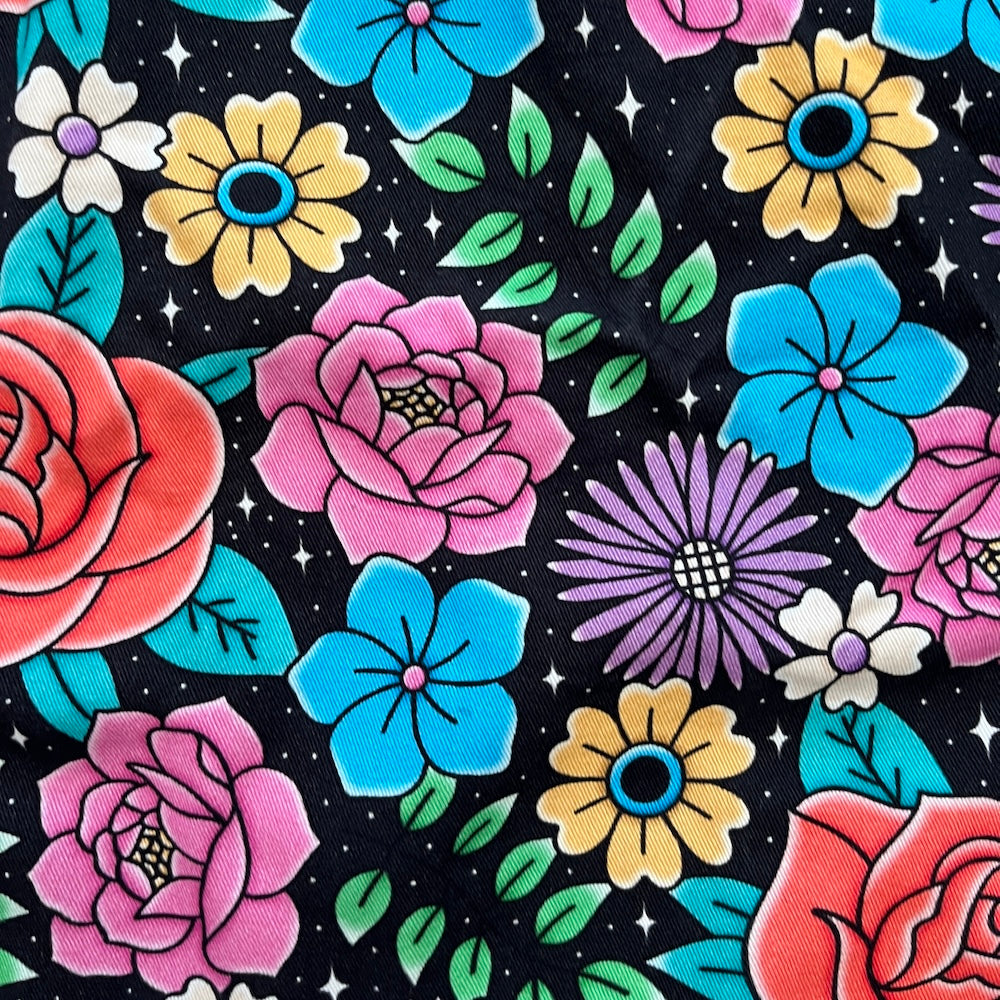 Rebel Romance Tattoo Floral Dungarees