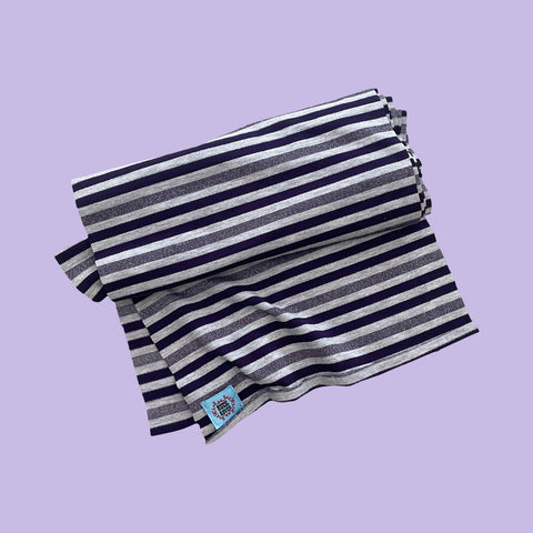 Ruck Rover Jersey Stripe Scarf - Purple/ Grey Lurex