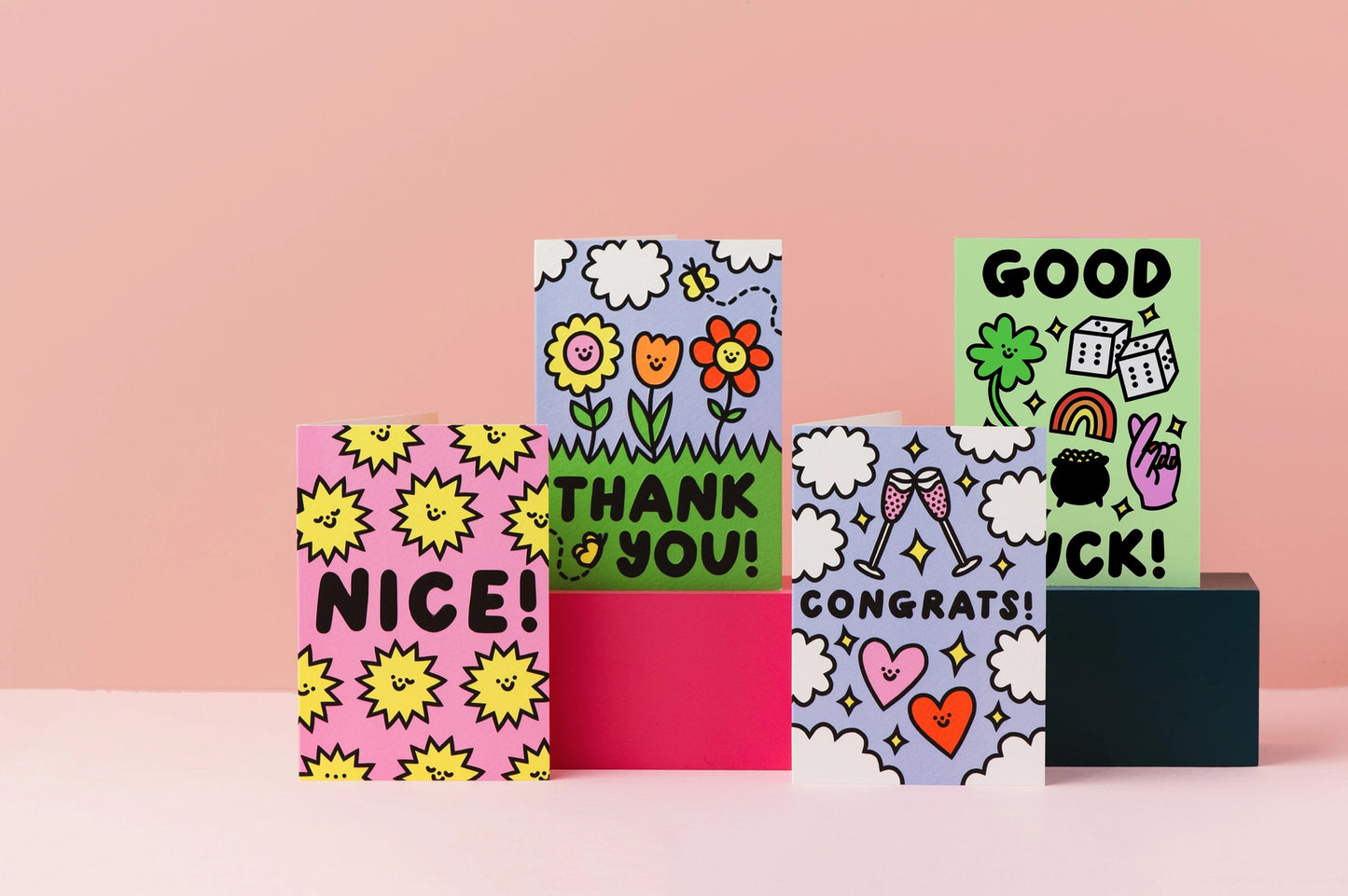 Rumble Cards Congrats Hearts in Clouds Card