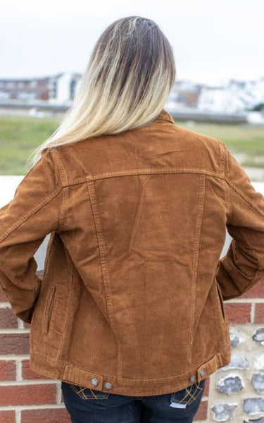 Back View of Run & Fly Cord Western Jacket Tan Styled