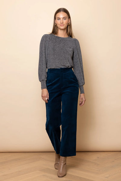 Frock Me Out Velvet Straight Leg Pants - Petrol