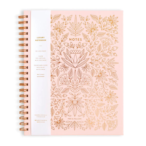 Fox & Fallow Rose Quartz Large Spiral Notebook