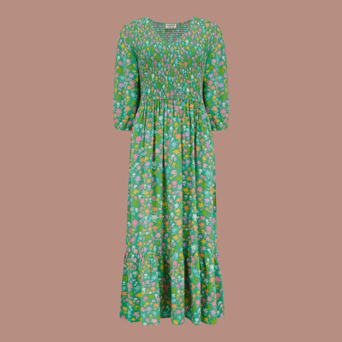 Sugarhill Brighton Magdalene Midi Shirred Dress