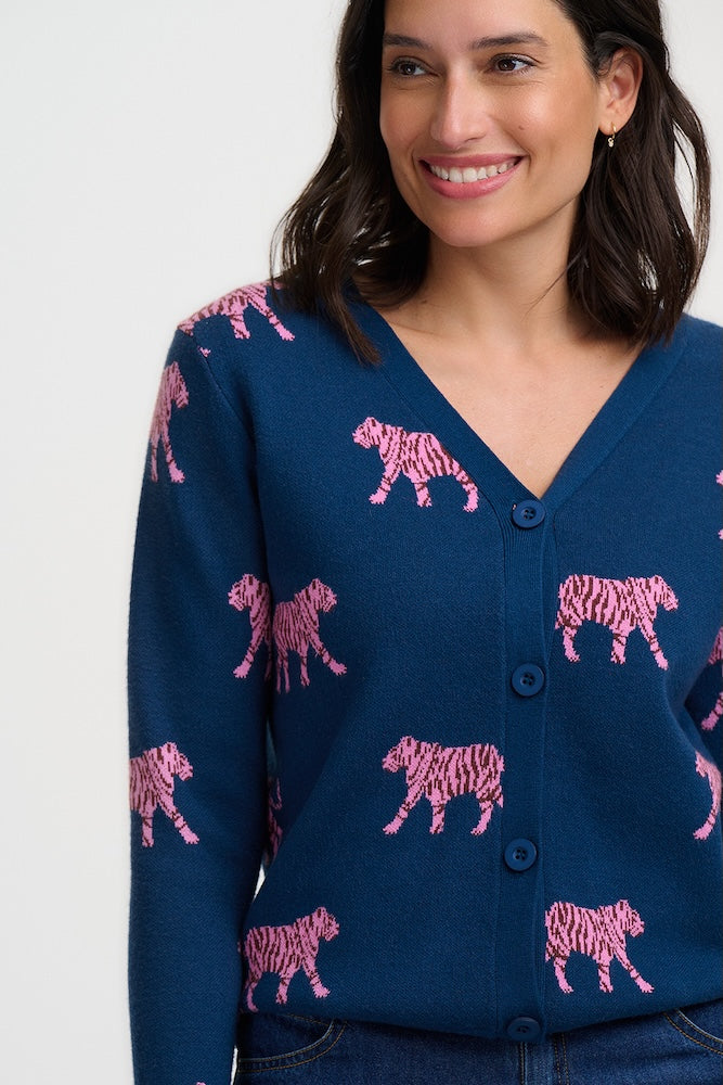 Sugarhill Brighton Jennifer Cardigan - Teal Tiger