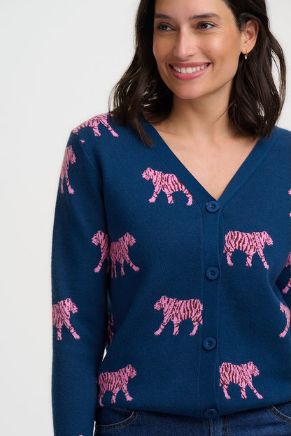 Sugarhill Brighton Jennifer Cardigan - Teal Tiger