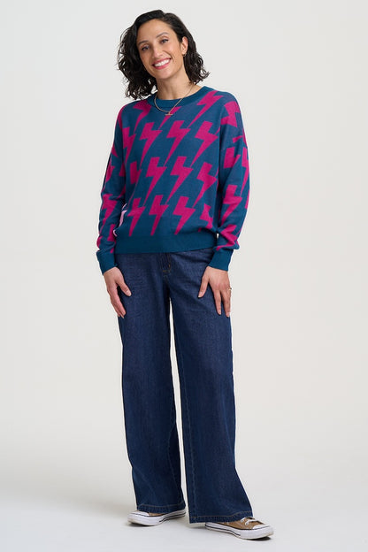 Sugarhill Brighton Andi Jumper - Teal Lightning Pop