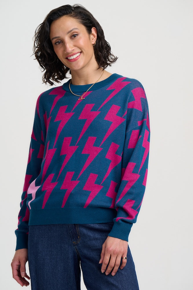 Sugarhill Brighton Andi Jumper - Teal Lightning Pop