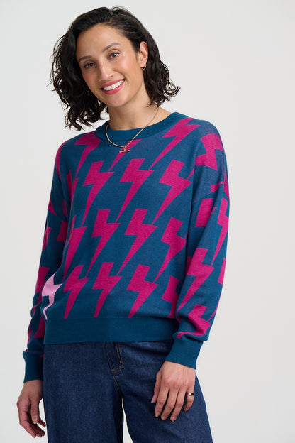 Sugarhill Brighton Andi Jumper - Teal Lightning Pop