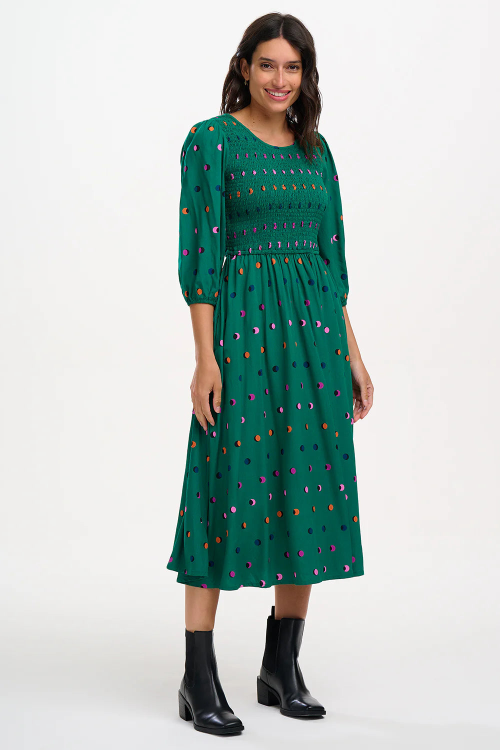 Sugarhill Brighton Gretel Midi Shirred Dress