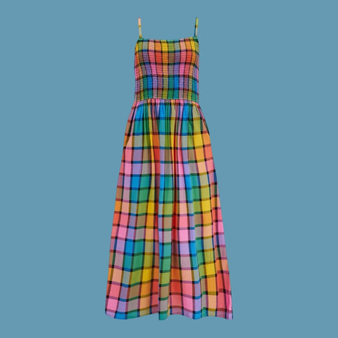 Sugarhill Brighton Denali Midi Shirred Sun Dress - 8