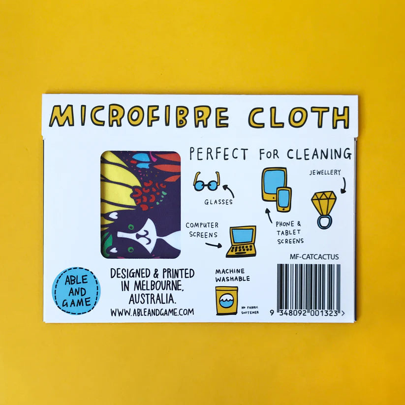 Able & Game Cat in the Succulents Microfibre Cloth