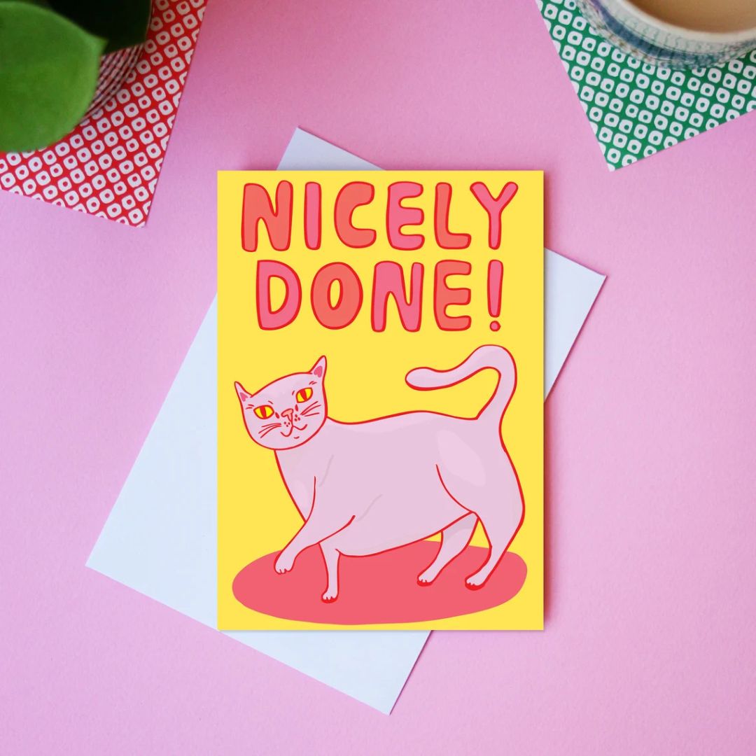Able & Game Nicely Done! Card styled with a white envelope.