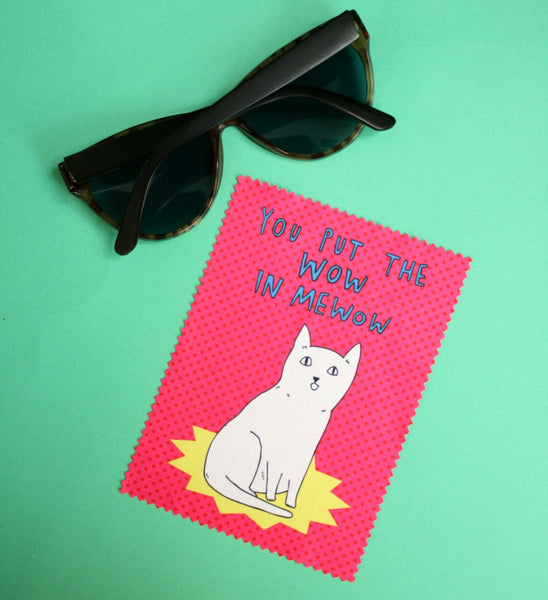 Able & Game You Put The Wow in Mewow Microfibre Cloth - Styled with a pair of sunglasses