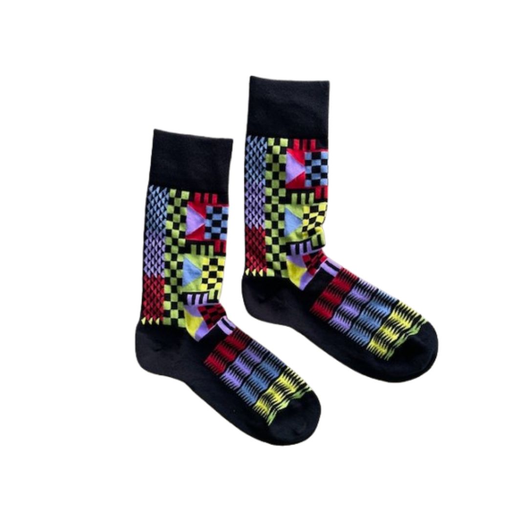 Afropop Geom Black Socks