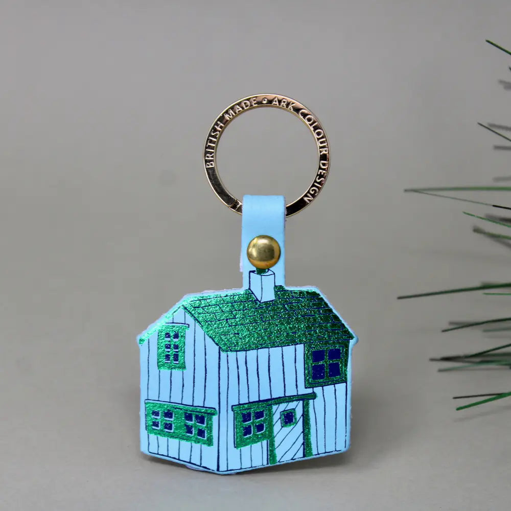 Ark Log Cabin Key Fob - Turquoise