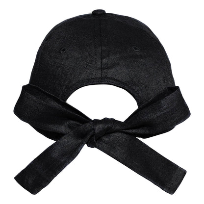 Bedhead Heritage Adult Linen Bow Tie Cap - Ebony